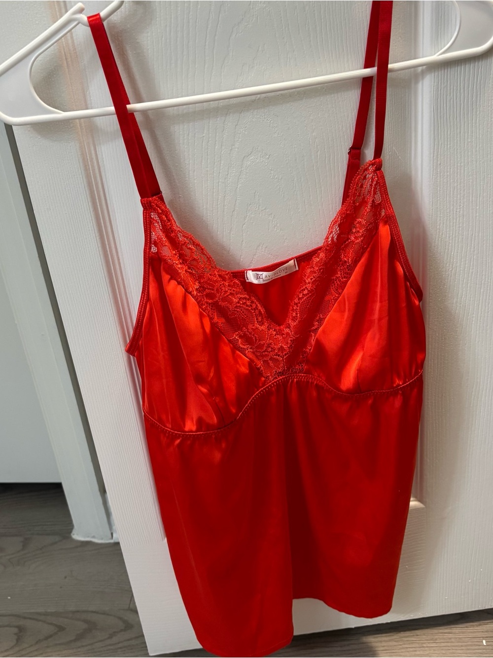Red Lace Mesh Cami Tank Top Vintage